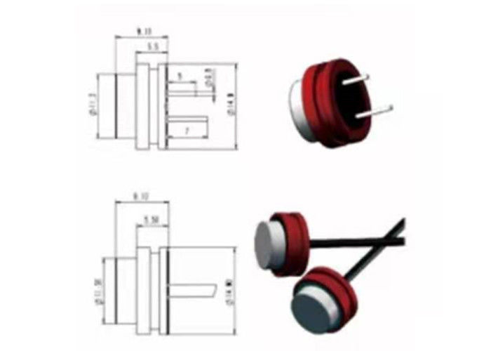 IP68 Shield Wire Ultrasonic Piezoelectric Transducer Polymer Housing